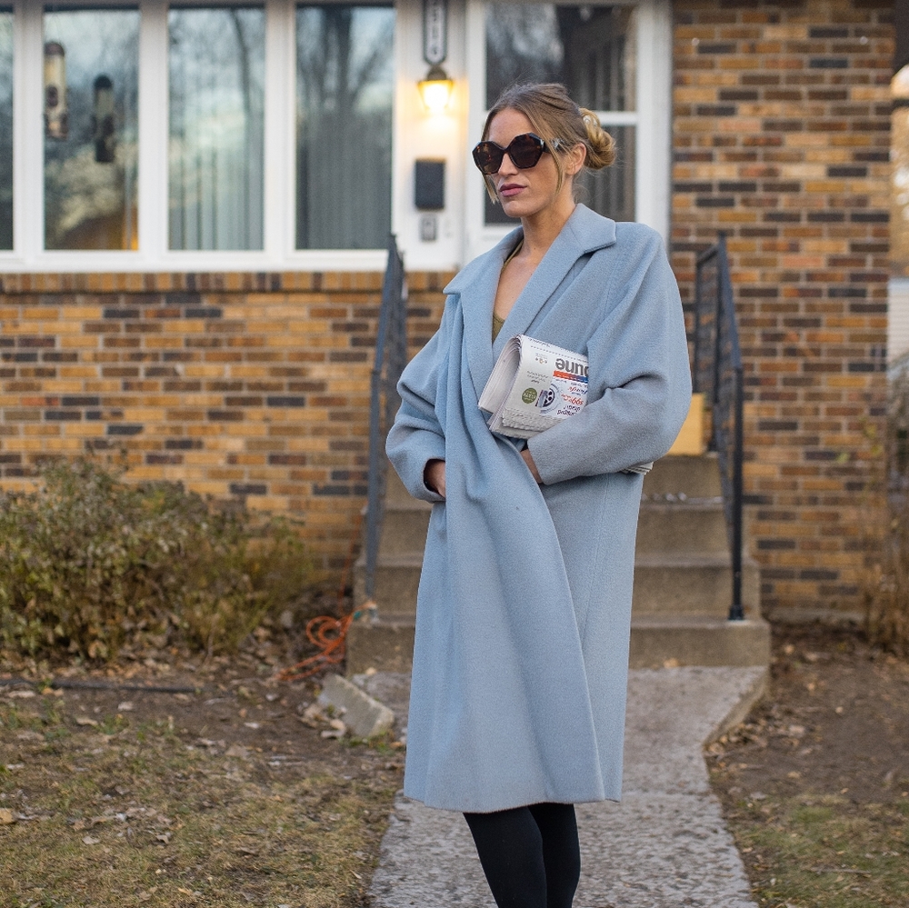 Vintage Blue Cape Coat Size S/M